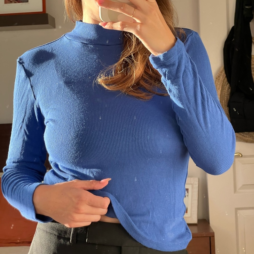 Brixton Royal Blue Mock Neck Top